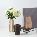 Creative minimalism ceramic vase living room TV cabinet restaurant desktop hydroponic flower arrangement flower home decoration 2