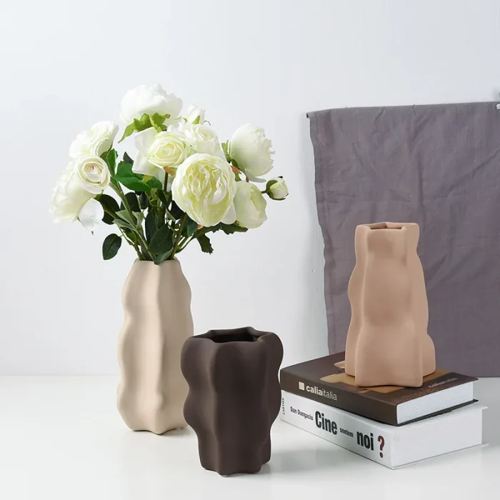 Creative minimalism ceramic vase living room TV cabinet restaurant desktop hydroponic flower arrangement flower home decoration 2