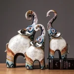 2Pcs Nordic Luxury Resin Elephant Handmade Crafts Decoration Home Living Room Office Animal Statue High Quality Ornaments Gift 2