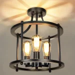 Modern LED Ceiling Lights Industrial Iron Black Nordic Minimalist Home Decor Living Room Dining Room Ceiling Lamps Lighting E26 1