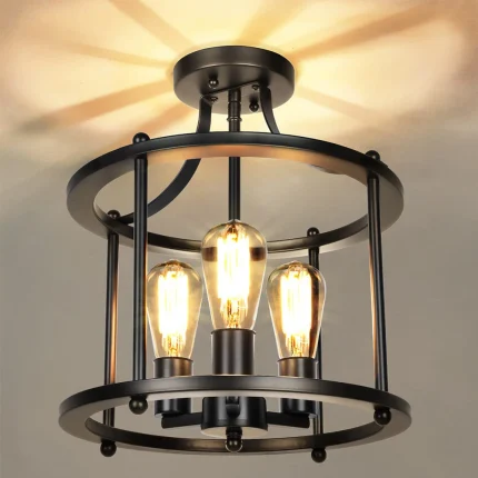 Modern LED Ceiling Lights Industrial Iron Black Nordic Minimalist Home Decor Living Room Dining Room Ceiling Lamps Lighting E26 1