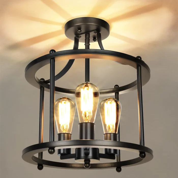 Modern LED Ceiling Lights Industrial Iron Black Nordic Minimalist Home Decor Living Room Dining Room Ceiling Lamps Lighting E26 1
