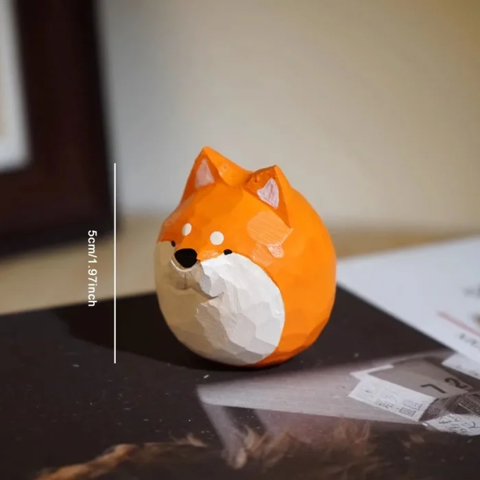 Creative Handmade Wood Carving Doggy Sculpture Ornaments Living Room Bedroom Office Desktop Animal Statue Crafts Birthday Gifts 6