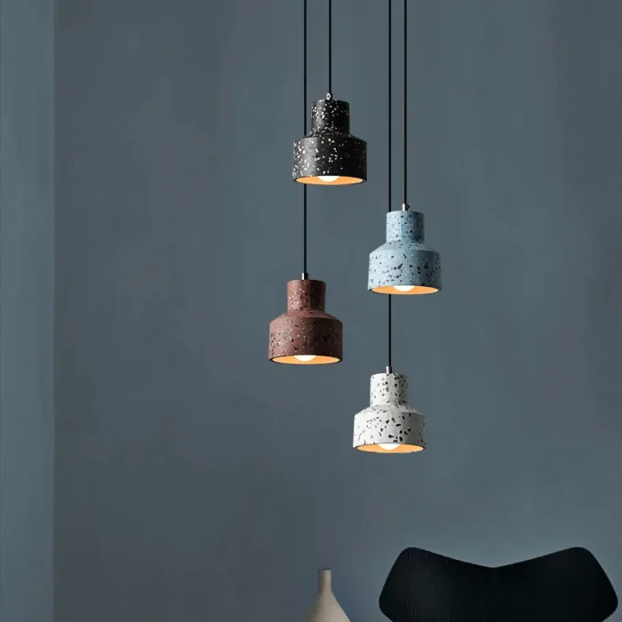 E27 Creative Nordic Living Room Small Chandelier Industrial Cement Personality Restaurant Bar Study 1