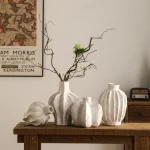 Nordic Ins White Ceramic Vase Ornaments Living Room Wine Cabinet Entrance Desktop Flower Arrangement Art Vase Wedding Decoration 1