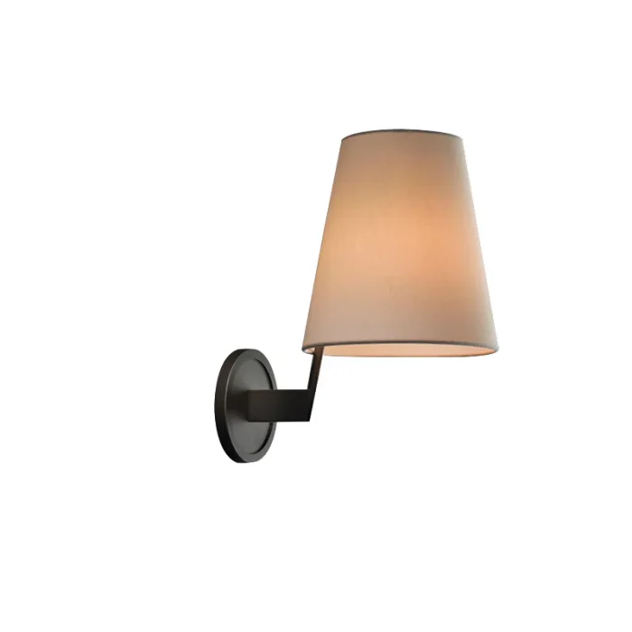 Chinese Style Full Copper Bedside Fabric Wall Lamp Living Room Bedroom LED Decorative Wall Lamp 6