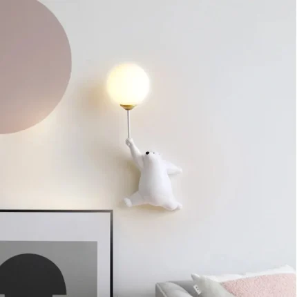 Creative Bear Wall Lamp Cute Children's Room Bedroom Animal Wall Lamp Wall Background Wall Lighting 2