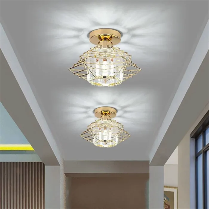 Modern Ceiling Light Creative Crystal Pentastar Lamp for Bedroom Porch Corridor Aisle Balcony Cloakroom Chandelier Indoor Light 4