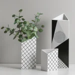 Nordic ins ceramic geometric vase creative room living room desktop dried flower flower arrangement home decoration accessories 3