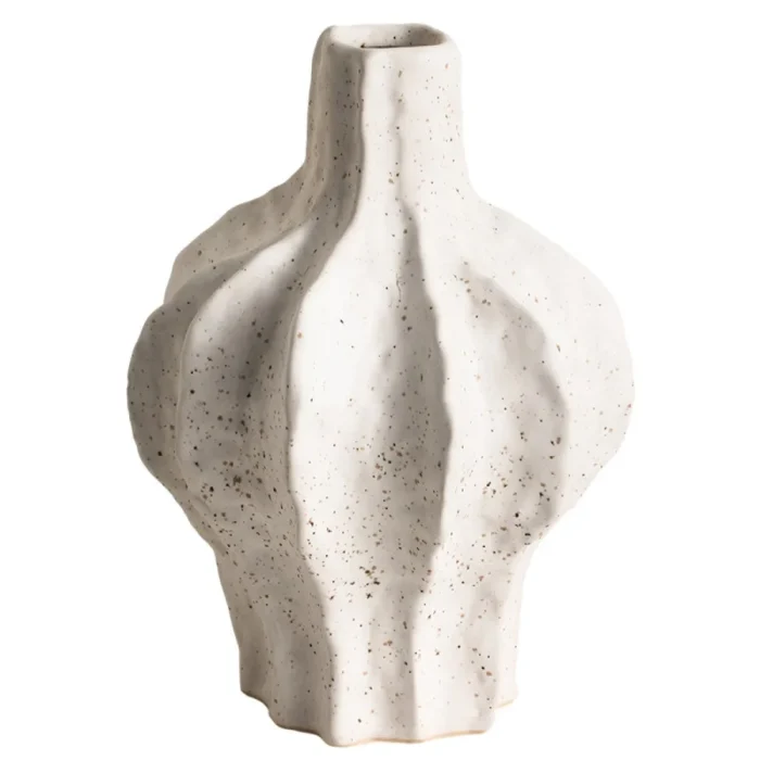 Nordic Ins White Ceramic Vase Ornaments Living Room Wine Cabinet Entrance Desktop Flower Arrangement Art Vase Wedding Decoration 5