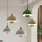 Nordic Classics Wood Pendant Lamps Restaurant Kitchen Hanging Light Creative Creamy Breeze Indoor lamps For Home Decor 1