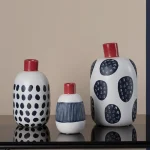 Chinese creative ceramic vase decoration retro dried flower vase living room living room desktop decoration home decoration 6