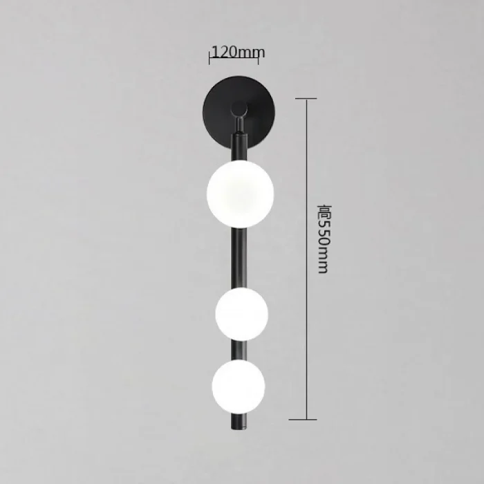 Glass Wall Lamp Simple Light Luxury Hotel Mirror Headlight Living Room Background Wall Bedroom Bedside Lamp G9 5