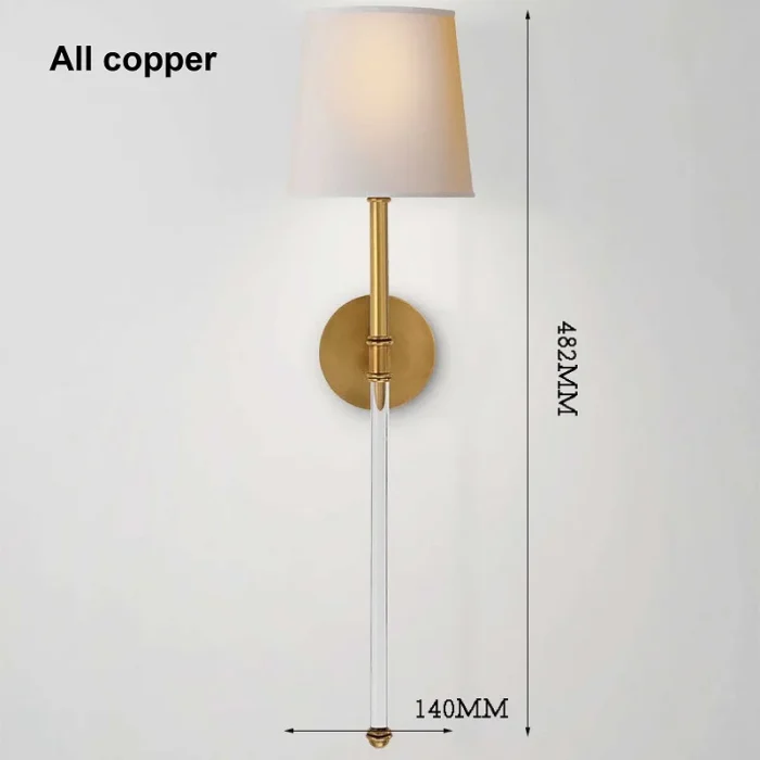 Light Luxury Crystal Wall Lamp Bedroom Bedside Lamp LED All-copper Living Room Background Wall Staircase Aisle Lamp 6