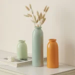 10 inches tall Ceramic Vase Modern Bohemian Home Decor Matte Vase Multi Color Living Room Shelf Home Decor 3