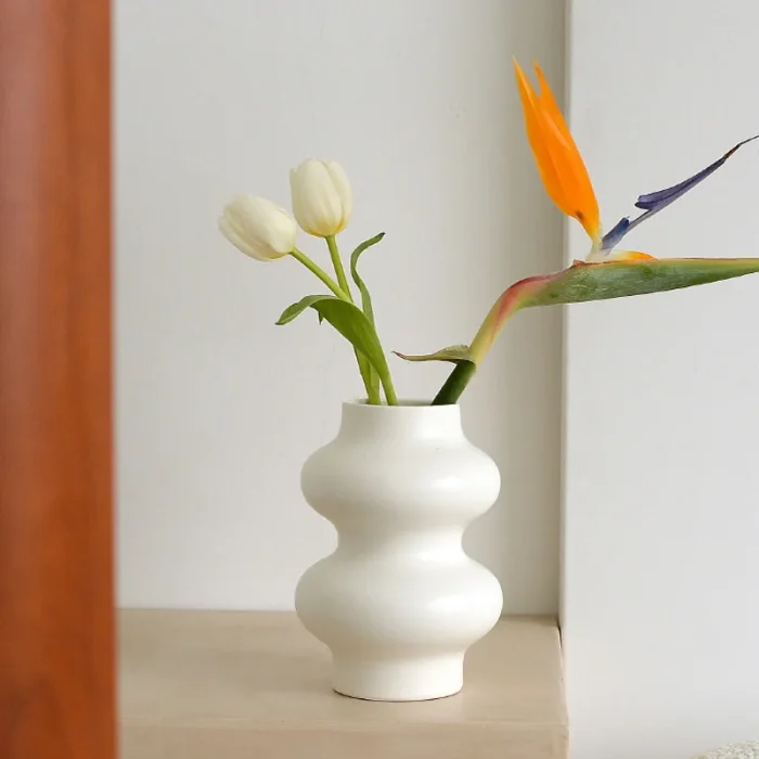 Nordic Style Ceramic Vase Ornaments Flower Arrangement Dried Flower Creative Art Home Living Room Vase Decoration Desktop Decor 1