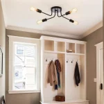 Semi-Flush 3/4 Lights Industrial Ceiling Lamp Metal Branch Vintage  Lighting Fixture for Kitchen Living Room Dining Room Bedroom 1
