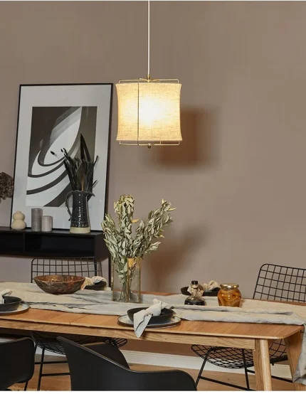Fabric Chandelier Restaurant Bedroom Chandelier Japanese Retro Creative Linen Bar Counter Handmade Art Lamps 2