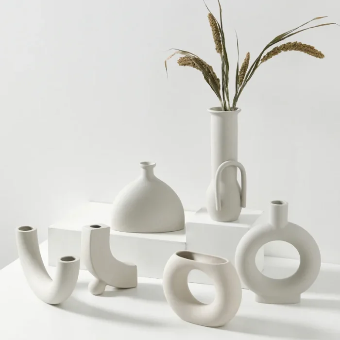 Jingdezhen White Porcelain Crafts Ceramic Vase Creative Small Flower Vase Ornaments Tabletop Vases Home Decoration Wedding Gifts 3