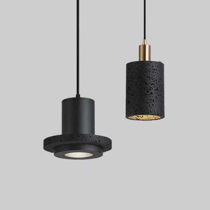 Black Hole Stone Chandelier Style Style Restaurant Personality Nordic B&B Bedroom Bedside Raw Stone Natural Decorative Lamps 1
