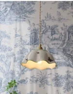 Ceramic Skirt Chandelier Cream Style French Retro Living Room Bedroom Bedside Lamp Concrete Single Head Small Lamp 4
