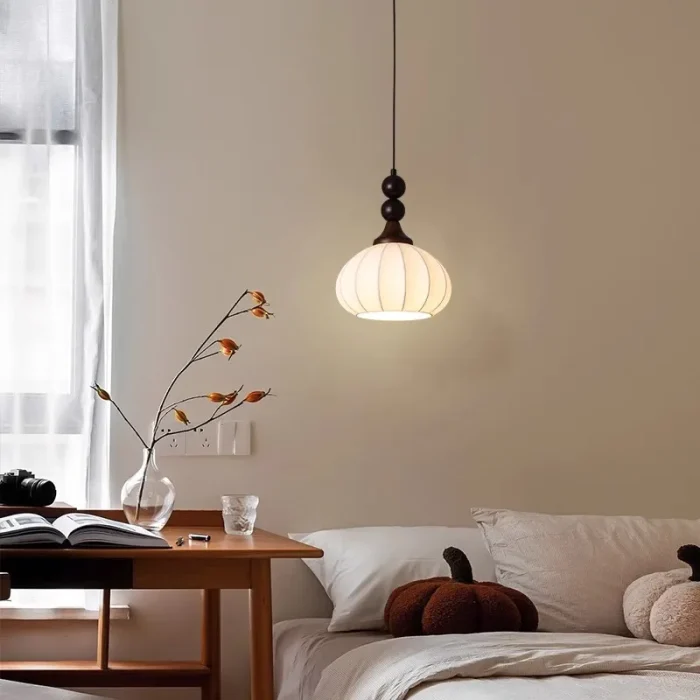 Retro Bedroom Bedside Chandelier Liftable Restaurant Bar Silk Lampshade Atmosphere Light Interior Decoration Light 3