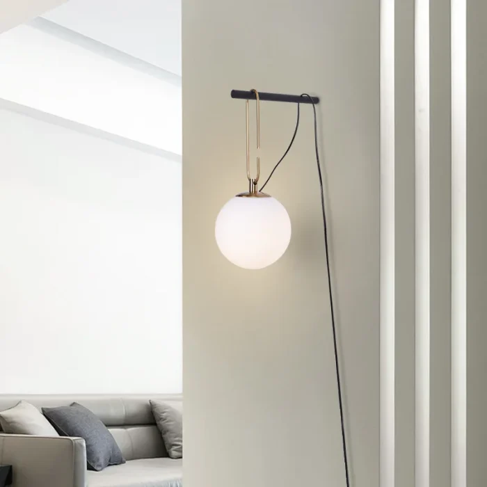 Nordic LED Glass Wall Lamp Modern Minimalist Bedroom Bedside Atmosphere Light Entrance Aisle Corridor Decorative Light 3