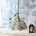 Ceramic Skirt Chandelier Cream Style French Retro Living Room Bedroom Bedside Lamp Concrete Single Head Small Lamp 1