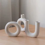 Nordic Special-shaped Creative Hydroponic Ceramic Vase Decoration Biscuits Flower Arrangement Geometric Crafts  Home Accessories 3