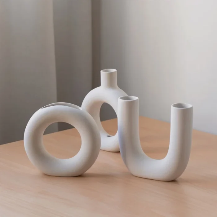 Nordic Special-shaped Creative Hydroponic Ceramic Vase Decoration Biscuits Flower Arrangement Geometric Crafts  Home Accessories 3