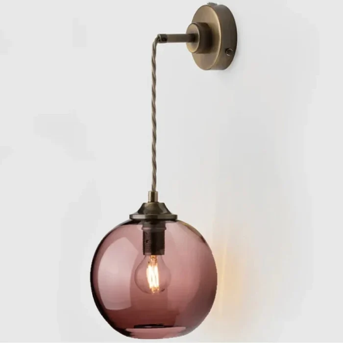 E27 Colored Glass Wall Lamp Nordic Modern Living Room Background Wall Lamp Personalized Bedroom Bedside Lamp Corridor Lamp 5
