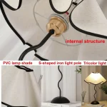 Petal Umbrella Lamp S Wrought Iron Bar Decorative Lamp Bedroom Atmosphere Lamp Night Light Modern Simple Table Lamp Bedside Lamp 5