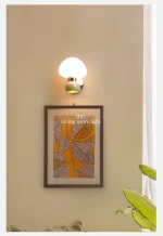 Mushroom cream wind lamp Double head G9 bedroom headboard living room lamp Creative children's room wall lamp 5