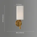All Copper American Wall Lamp Living Room Dining Room Bedroom Room Aisle Lamp Villa Fabric Wall Lamp Modern and Simple 5