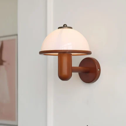 E14 Bedside bBedroom Wall Lamp Retro Solid Wood Wall Lamp Living Room Corridor Interior Decoration Wall Lamp 2