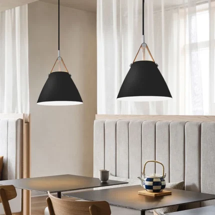 Nordic Minimalist Pendant Lamps Personality LED Hanging Light Bedroom Living Room Lamp Hotel Restaurant Bar Belt Chandelier 1