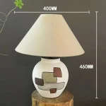 Ceramic Fabric Table Lamp Retro Living Room Atmosphere Lamp Floor Lamp Bedroom Decorative Lamp 5
