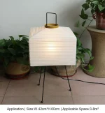 Japanese Creative Tripod Floor Lamp Designer Wabi-sabi Style Bedroom Rice Paper Standing Lights Home Hotel Lighting Decoration 5