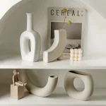 Ins Nordic Home Decoration Ceramic Table Flower  Accessories Modern White Plant Art Decor Crafts Wedding Vase for Centerpieces 1