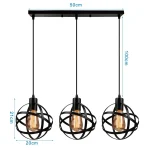 Vintage Industrial Pendant Lights Industrial Iron Ball Cage Pendant lamp for Living Room Bedroom Shop Bar Hanging Light Fixture 6
