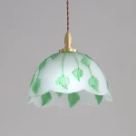 LED Glass Chandelier Restaurant All-copper Retractable Bar Island Chandelier Bedroom Bedside Retro Decorative Lamp 2