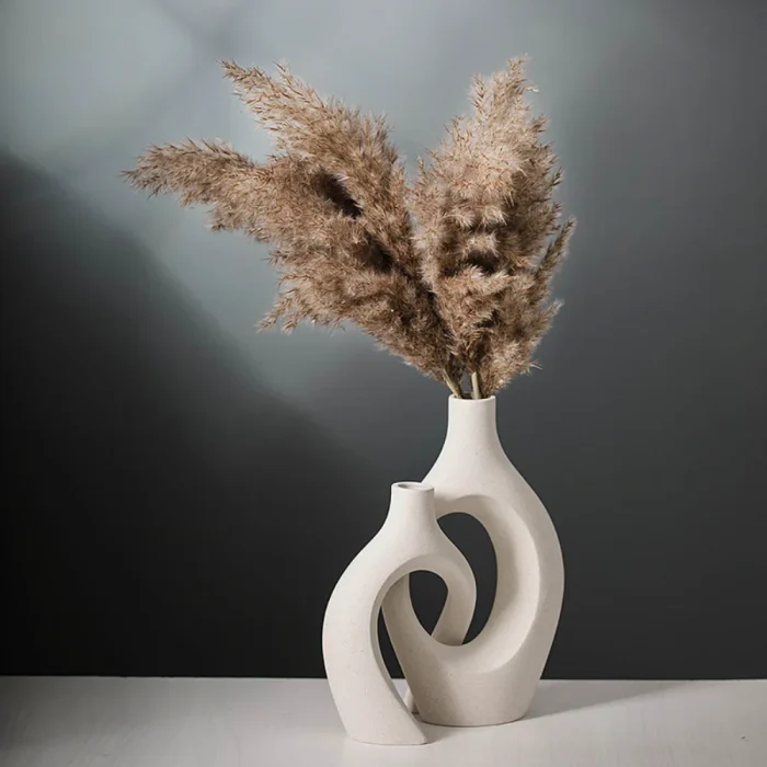 White Ceramic Vase Upgrade Plus Size Snuggle Combo Set Creative Desktop Decorations Home Decorations  flower vase  home decor 2