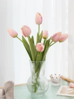 7pcs Tulip Artificial Flower Fake Flower Home Decoration Garden Party Wedding Decoration Bouquet Flower Arrangement Decor Props 5