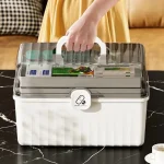 Large Capacity Portable Medical Box Home Use Outdoor Emergency Kit Family Health Care Box Medicine Storage Box 4