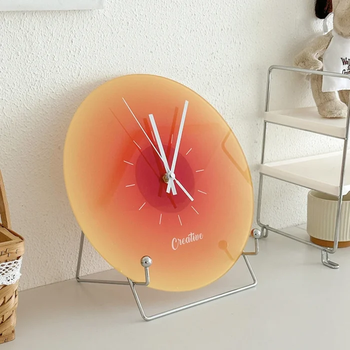 Nordic Sunset Clock Orange Wall Clock  Luxury Decoration  Silent Creative Ins living Room Fashion Piece Modern Home Ornaments 4