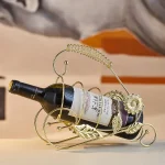 Home Decorations Decorative Malus Spectabilis Leaf Wine Rack Light Luxury Office Cabinet Ornament Metal Bar Counter Crafts 4