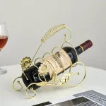 Home Decorations Decorative Malus Spectabilis Leaf Wine Rack Light Luxury Office Cabinet Ornament Metal Bar Counter Crafts 2