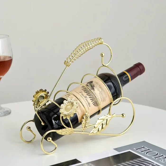 Home Decorations Decorative Malus Spectabilis Leaf Wine Rack Light Luxury Office Cabinet Ornament Metal Bar Counter Crafts 2