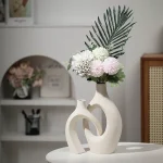 White Ceramic Vase Upgrade Plus Size Snuggle Combo Set Creative Desktop Decorations Home Decorations  flower vase  home decor 1