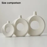 Nordic Style Ceramic Donut Vase Artistic Home Decoration Elegant Flower Container Simple Office Living Room Ornaments Desk Decor 5
